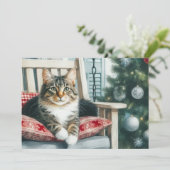 Frohe Weihnachten Niedlich Cat (Stehend Vorderseite)