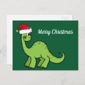Frohe Weihnachten Niedlich Dinosaur Custom Green (Vorne/Hinten)