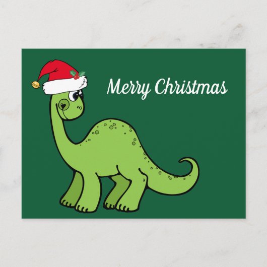 Frohe Weihnachten Niedlich Dinosaur Custom Green (Vorderseite)
