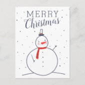 Frohe Weihnachten | Niedlich Doodle Snowman (Vorderseite)