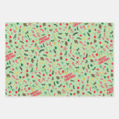 Frohe Weihnachten Niedlich Doodle Whimsical Muster Geschenkpapier Set (Vorderseite 2)