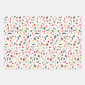 Frohe Weihnachten Niedlich Doodle Whimsical Muster Geschenkpapier Set (Vorderseite 2)