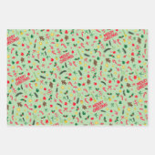 Frohe Weihnachten Niedlich Doodle Whimsical Muster Geschenkpapier Set (Vorderseite 3)