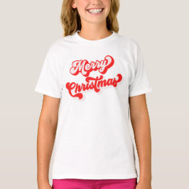 Frohe Weihnachten Niedlich einfache Retro-Calligra T-Shirt