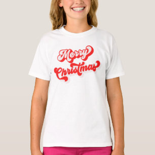 Frohe Weihnachten Niedlich einfache Retro-Calligra T-Shirt