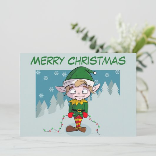 Frohe Weihnachten Niedlich Elf (Stehend Vorderseite)