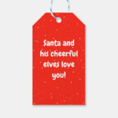 Frohe Weihnachten Niedlich Elf Geschenkanhänger (Rückseite)