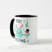 Frohe Weihnachten Niedlich Fluffy Tasse (Vorderseite Links)