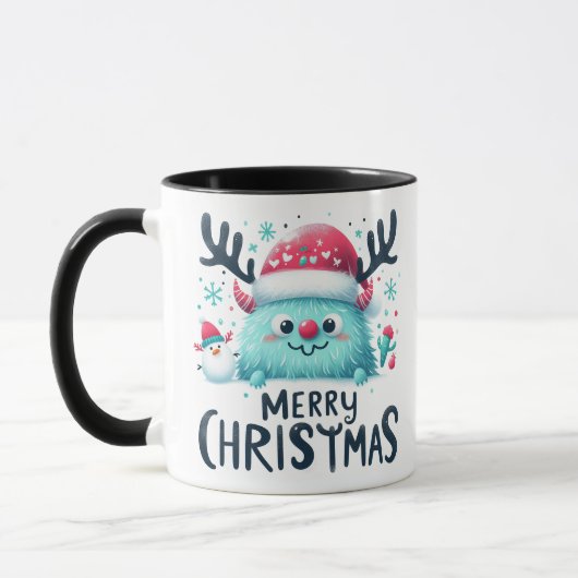 Frohe Weihnachten Niedlich Fluffy Tasse (Links)