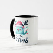 Frohe Weihnachten Niedlich Fluffy Tasse (Vorderseite Links)