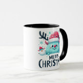 Frohe Weihnachten Niedlich Fluffy Tasse (VorderseiteRechts)
