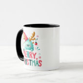 Frohe Weihnachten Niedlich Fluffy Tasse (Vorderseite Links)