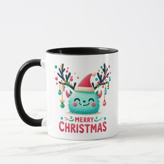 Frohe Weihnachten Niedlich Fluffy Tasse (Links)