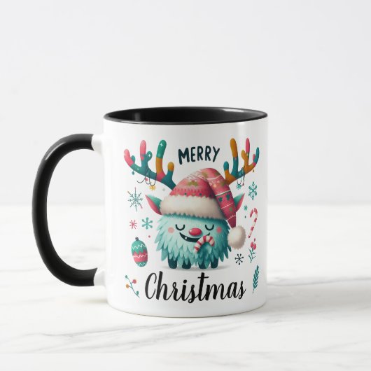 Frohe Weihnachten Niedlich Fluffy Tasse (Links)