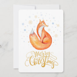 Frohe Weihnachten Niedlich Fox and Snowflakes Card