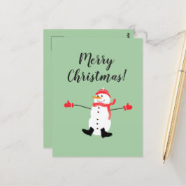 Frohe Weihnachten Niedlich Frosty Snowman Postkarte