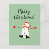 Frohe Weihnachten Niedlich Frosty Snowman Postkarte (Vorderseite)