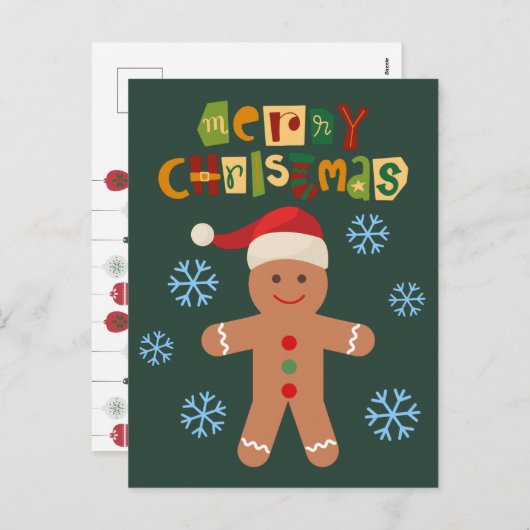 Frohe Weihnachten Niedlich Gingerbread Man (Vorne/Hinten)