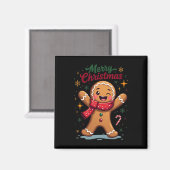 Frohe Weihnachten Niedlich Gingerbread Man Holiday Magnet (Vorderseite/Rückseite)