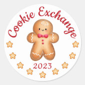 Frohe Weihnachten Niedlich Gingerbread Man Runder Aufkleber (Vorderseite)
