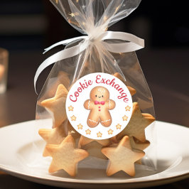 Frohe Weihnachten Niedlich Gingerbread Man Runder Aufkleber