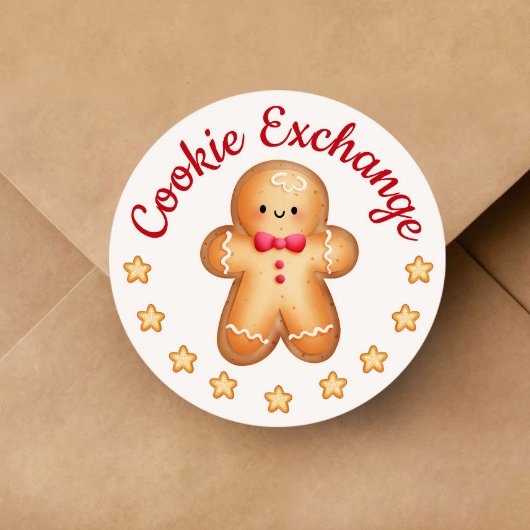 Frohe Weihnachten Niedlich Gingerbread Man Runder Aufkleber