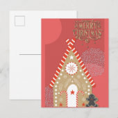Frohe Weihnachten Niedlich Gingerbread Mann und Ha Postkarte (Vorne/Hinten)