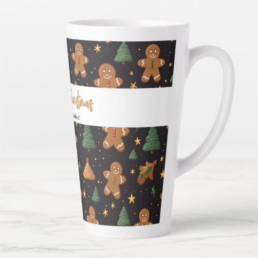 Frohe Weihnachten Niedlich Gingerbread Pine Tree S Milchtasse (Rechts)