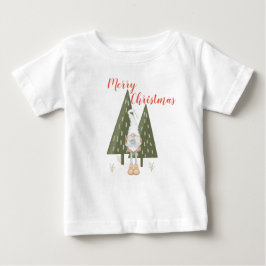 Frohe Weihnachten Niedlich Gnome Matching Baby T-shirt
