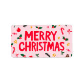 Frohe Weihnachten Niedlich handGezeichnet CUSTOM D Adressaufkleber (Vorne)