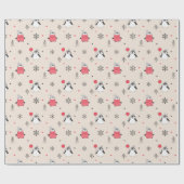 Frohe Weihnachten Niedlich Happy Pinguin in Hats P Geschenkpapier (Flach)