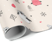 Frohe Weihnachten Niedlich Happy Pinguin in Hats P Geschenkpapier (Rolleneckpunkt)