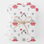 Frohe Weihnachten Niedlich Happy Pinguin in Hats W Geschenkpapier Set (Beispiel)