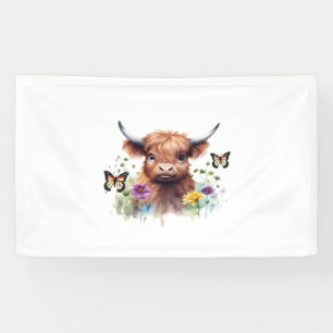 Frohe Weihnachten Niedlich Highland Cow Classic T Banner