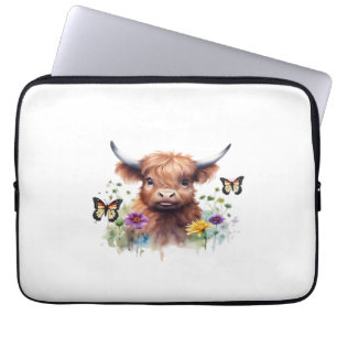Frohe Weihnachten Niedlich Highland Cow Classic T Laptopschutzhülle
