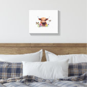 Frohe Weihnachten Niedlich Highland Cow Classic T Leinwanddruck (Insitu (Schlafzimmer))
