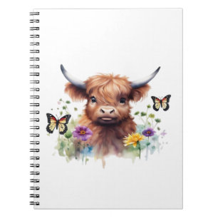 Frohe Weihnachten Niedlich Highland Cow Classic T Notizblock