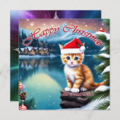 Frohe Weihnachten Niedlich Kitten geben Kitten Kis (Vorne/Hinten)