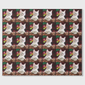 Frohe Weihnachten Niedlich Kitty Wrapping Papier Geschenkpapier (Flach)