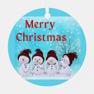 Frohe Weihnachten Niedlich kleine Snowmen Ornament Aus Metall