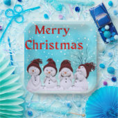 Frohe Weihnachten Niedlich kleine Snowmen Pappteller (Party)