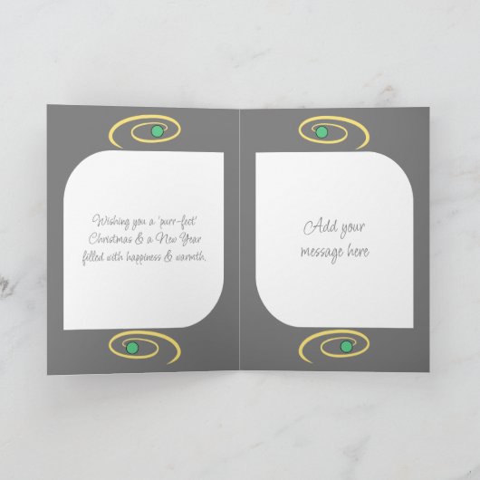 Frohe Weihnachten niedlich lächelnd Katzenbaubles (Innenseite)