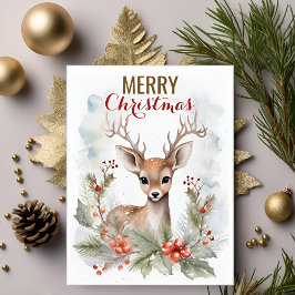 Frohe Weihnachten Niedlich Liebe Deer Winter Funny Postkarte