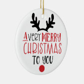 Frohe Weihnachten Niedlich Moderne Typografie Keramik Ornament (Rechts)