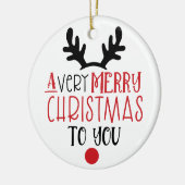 Frohe Weihnachten Niedlich Moderne Typografie Keramik Ornament (Links)