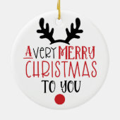 Frohe Weihnachten Niedlich Moderne Typografie Keramik Ornament (Hinten)