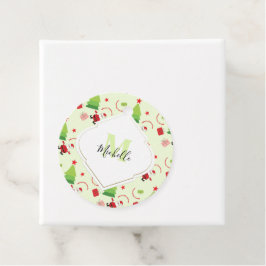 Frohe Weihnachten Niedlich Monogram Geschenkanhänger