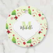 Frohe Weihnachten Niedlich Monogram Geschenkanhänger (Vorderseite)