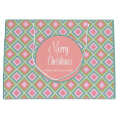 Frohe Weihnachten Niedlich Pastel Pink Aquamarin G Große Geschenktüte (Vorderseite)