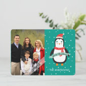 Frohe Weihnachten Niedlich Penquin Personalisierte (Stehend Vorderseite)